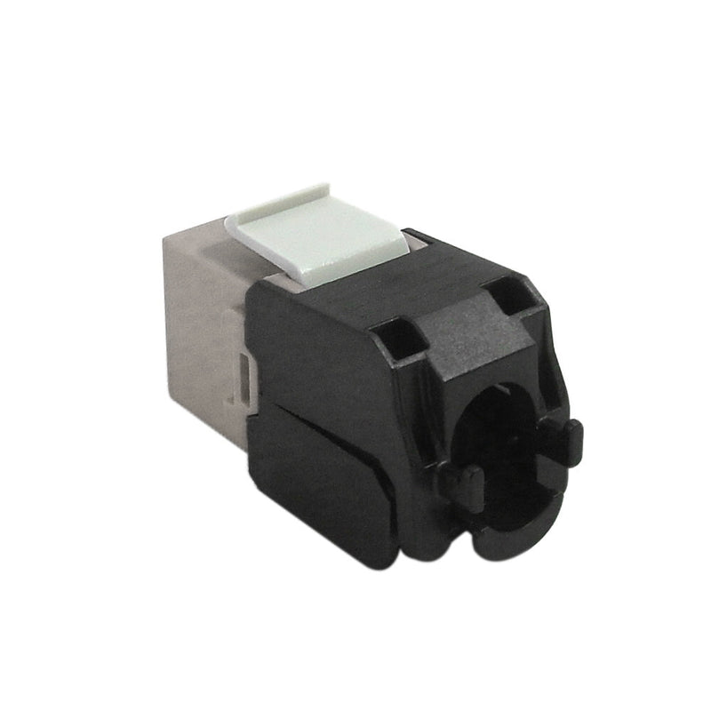 RJ45 Cat6a Slim Profile 180 Degree Jack, 110 Punch-Down Style or Tool-Less