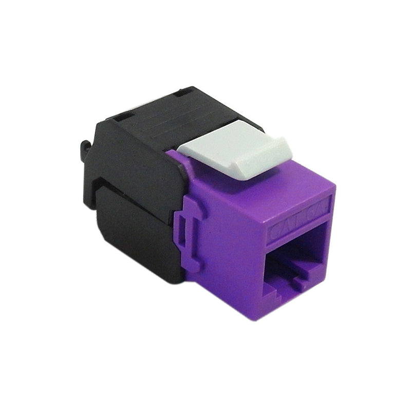 RJ45 Cat6a Slim Profile 180 Degree Jack, 110 Punch-Down Style or Tool-Less