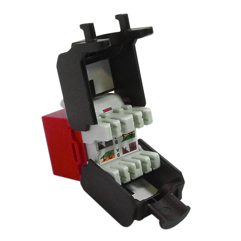 RJ45 Cat6a Slim Profile 180 Degree Jack, 110 Punch-Down Style or Tool-Less