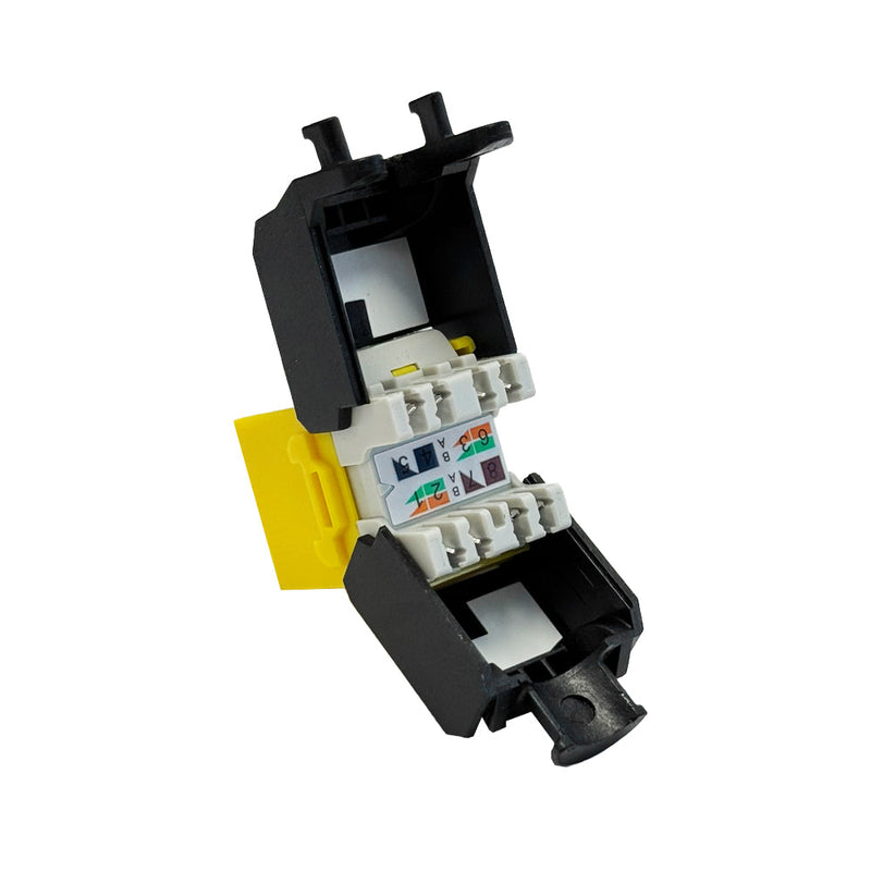 RJ45 Cat6a Slim Profile 180 Degree Jack, 110 Punch-Down Style or Tool-Less