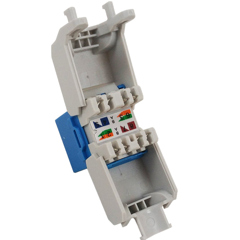 RJ45 Cat6 Slim Profile 180 Degree Jack, 110 Punch-Down or Tool-Less
