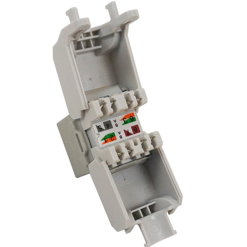 RJ45 Cat6 Slim Profile 180 Degree Jack, 110 Punch-Down or Tool-Less