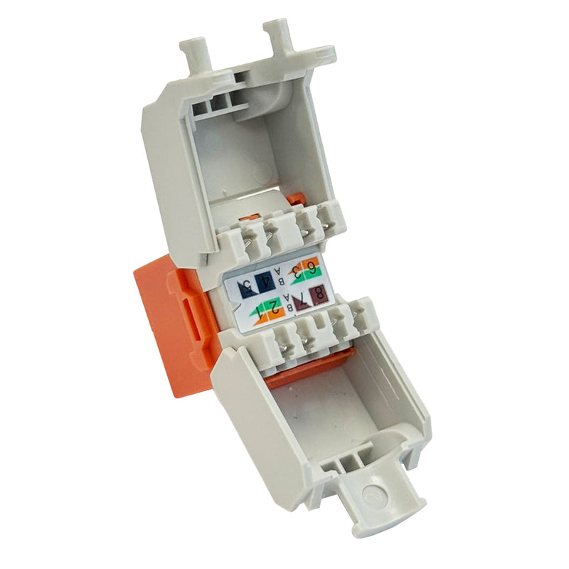 RJ45 Cat6 Slim Profile 180 Degree Jack, 110 Punch-Down or Tool-Less