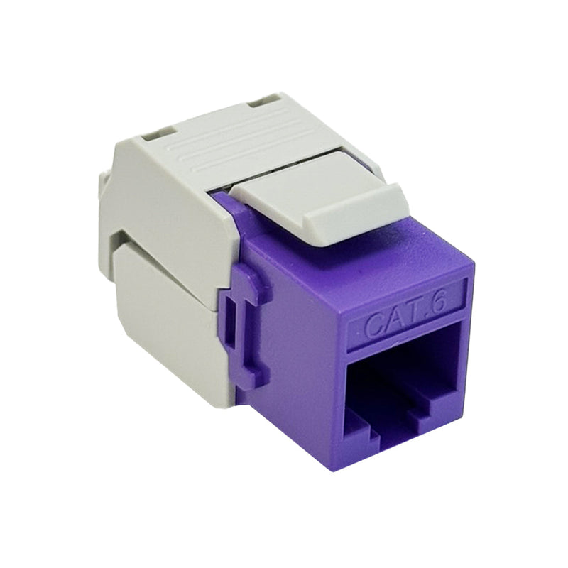 RJ45 Cat6 Slim Profile 180 Degree Jack, 110 Punch-Down or Tool-Less