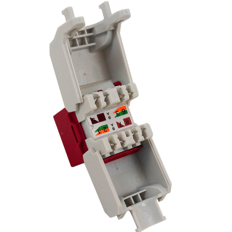 RJ45 Cat6 Slim Profile 180 Degree Jack, 110 Punch-Down or Tool-Less