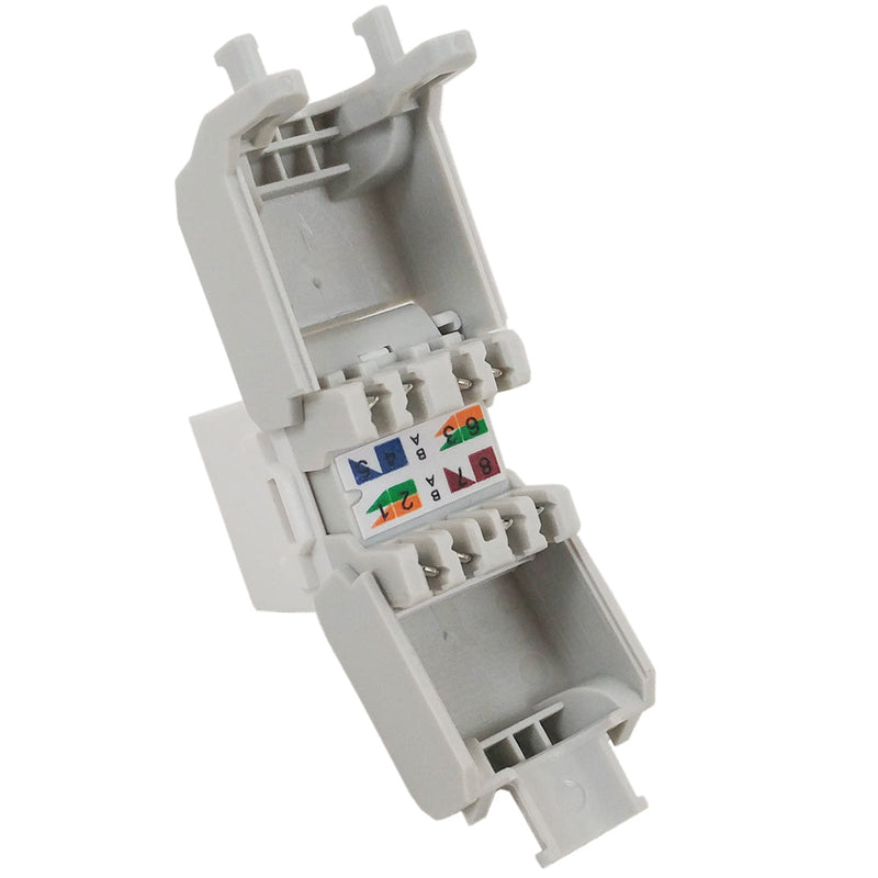 RJ45 Cat6 Slim Profile 180 Degree Jack, 110 Punch-Down or Tool-Less