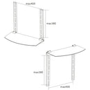 Media Player TV/Bracket Mount Shelf, Glass - Black