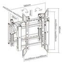 Video Wall Portrait TV Mount Bracket, Fully Adjustable - Fits Sizes 45-70 inches - Maximum VESA 600x400