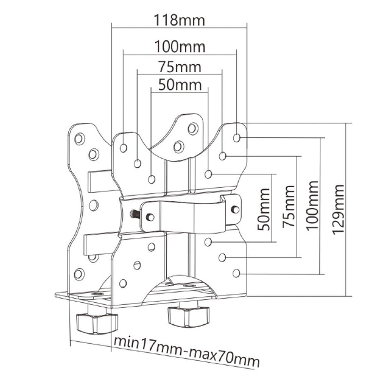 Mini CPU Mount - Wall, Pole or VESA Mount - Black