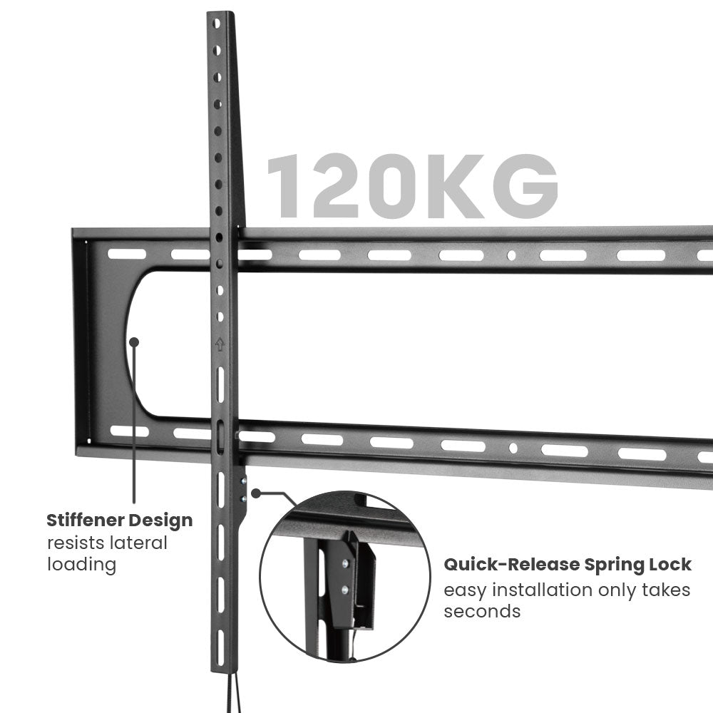 Fixed TV Wall Mount Bracket for Flat and Curved LCD/LEDs - Fits Sizes 60-120 inches - Maximum VESA 900x600