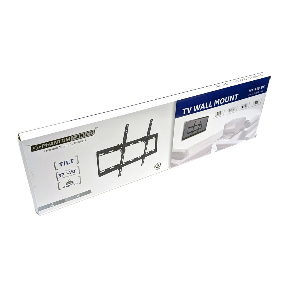 Tilting Mount TV Wall Mount Bracket for Flat and Curved LCD/LEDs - Fits Sizes 37-80 inches - Maximum VESA 600x400