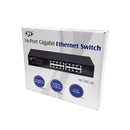 16-Port 10/100/1000Mbps Gigabit Ethernet Network Switch - Desktop/Wall Mount/Rack Mount - Unmanaged - 1U - 32Gbps Total Bandwidth