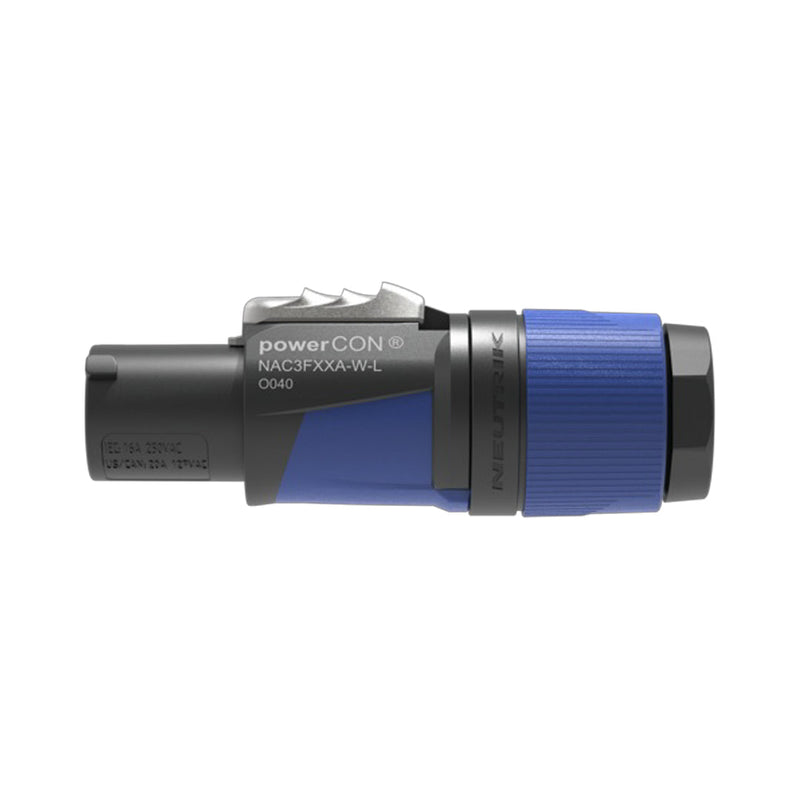 Neutrik 3 Pole AC Power-in Cable Connector - Blue (for 10-16mm diameter cable)