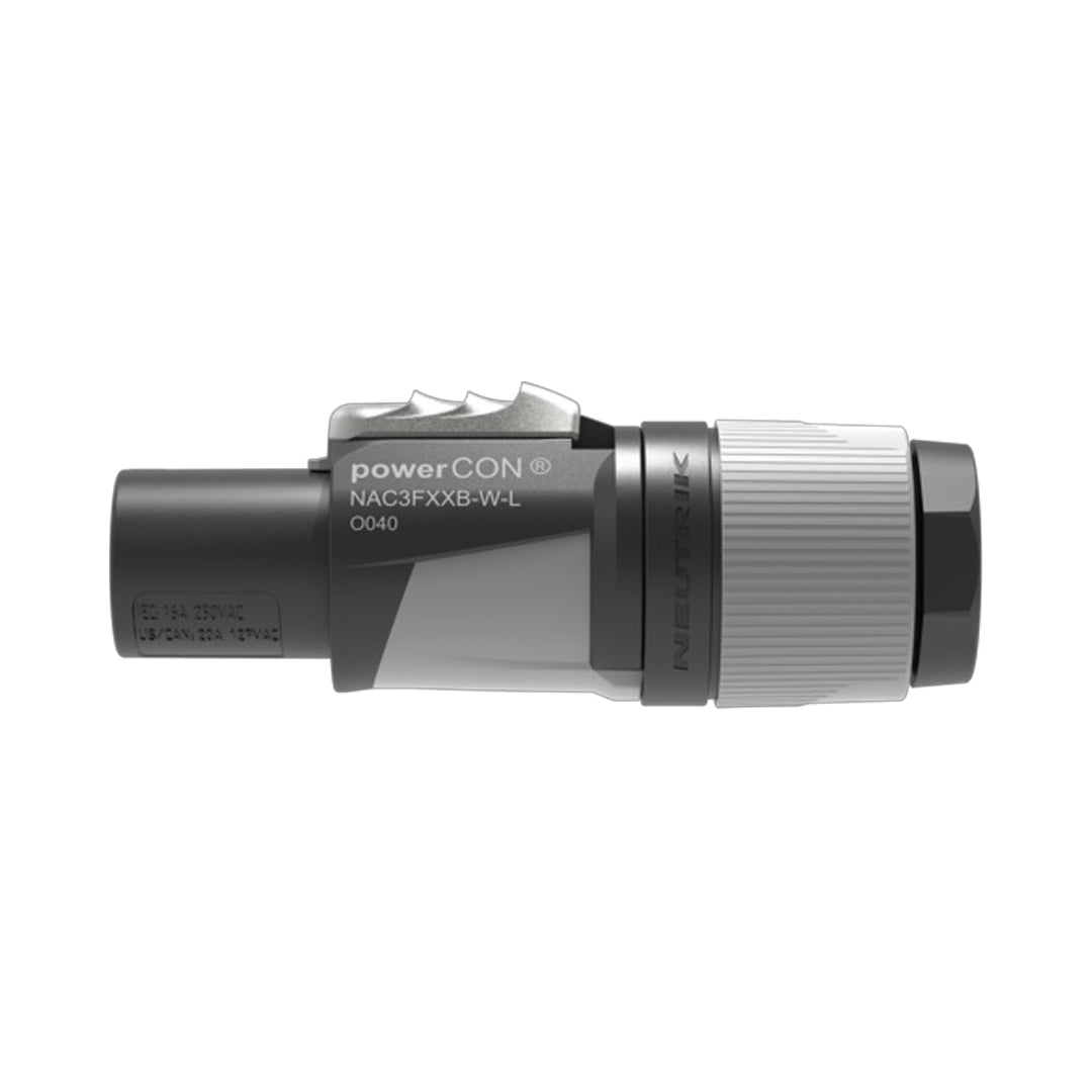 Neutrik 2 Pole 3 Wire AC Power-out Cable Connector - Grey (for 10-16mm diameter cable)