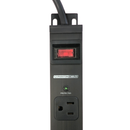 8 Outlet Surge Protector 2100J - 45 Degree Angle Plug, Metal - Black
