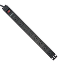 8 Outlet Surge Protector 2100J - 45 Degree Angle Plug, Metal - Black