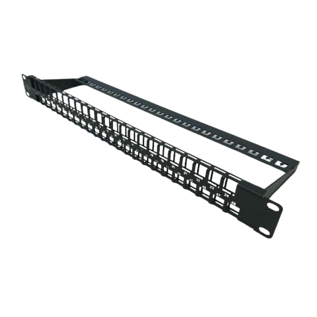 48-Port Keystone UTP Panel 1U w/ Cable Manager - Unloaded