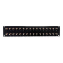 32-Port 75 Ohm BNC Patch Panel, 19 Inch Rackmount 2U