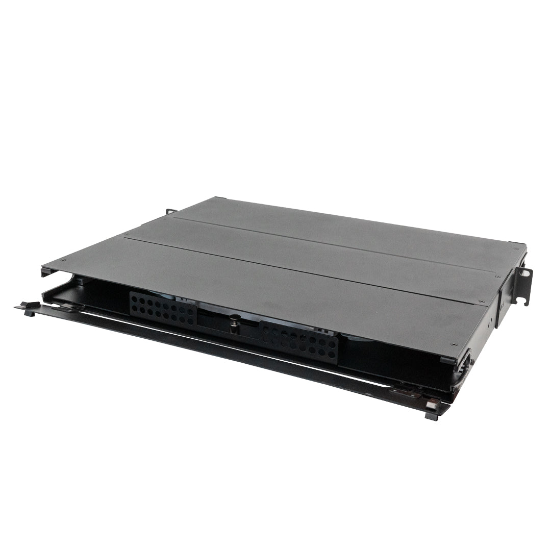 1U Premium LGX Style Sliding Panel (holds 3 cassettes) - Black