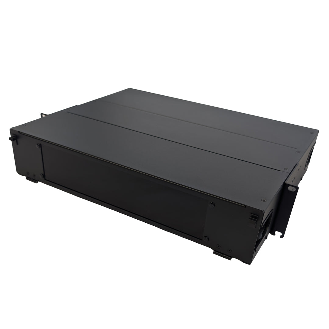 2U Premium LGX Style Sliding Panel (holds 6 cassettes) - Black