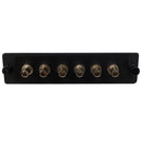 Loaded LGX Adapter Panel with 6x Simplex ST/UPC SM/MM - Black