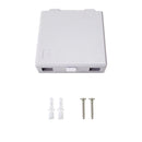 Indoor 2-port Wall Outlet Fiber Surface Mount Box - White