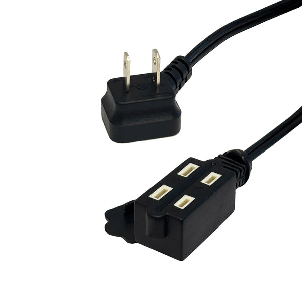 1-15P 45 Degree to 1-15R Triple Tap Power Cable - 16AWG - SPT-2 - 13A/125V