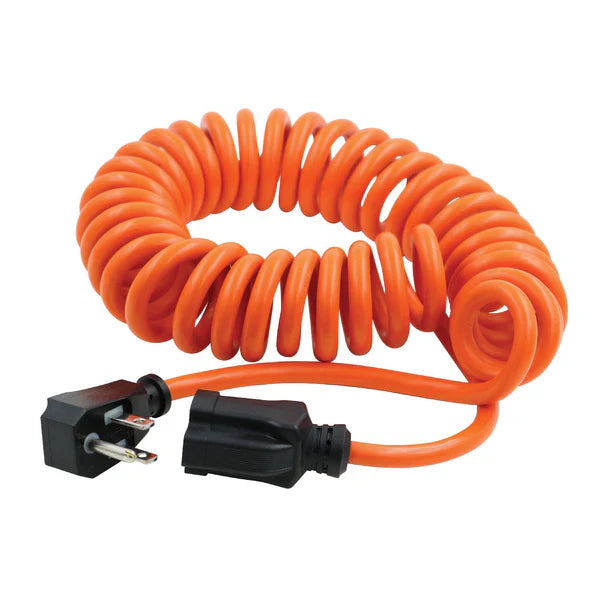 10ft Coiled Extension Cable - 16AWG SJT - ORANGE