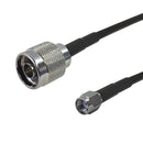 Premium Phantom Cables Brand RF-195 N-Type Male to SMA-RP (Reverse Polarity) Male Cable