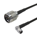 Premium Phantom Cables Brand RF-195 N-Type Male to SMA Male Cable (Right Angle)