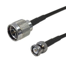 Premium Phantom Cables Brand RF-195 N-Type Male to BNC Male Cable