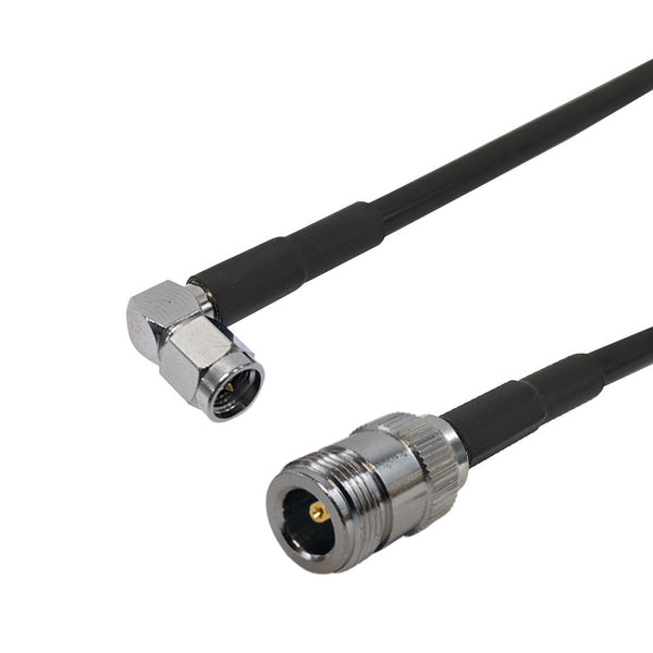 Premium Phantom Cables Brand RF-195 N-Type Female to SMA Male (Right Angle) Cable