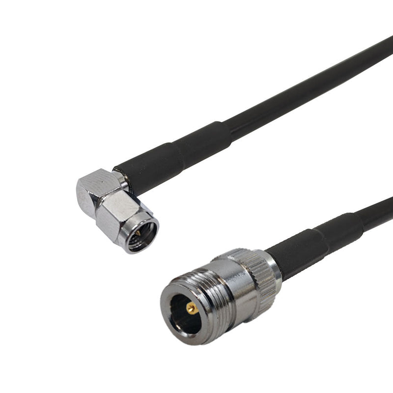 Premium Phantom Cables Brand RF-195 N-Type Female to SMA Male (Right Angle) Cable