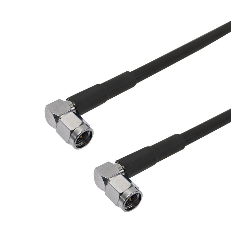 Premium Phantom Cables Times Microwave LMR-195 SMA (Right Angle) Male to SMA (Right Angle) Male Cable