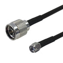 Premium Phantom Cables Times Microwave LMR-240 Ultra Flex N-Type Male to SMA-RP (Reverse Polarity) Male Cable