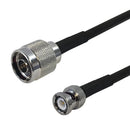 Premium Phantom Cables Brand RF-240 N-Type Male to BNC Male Cable