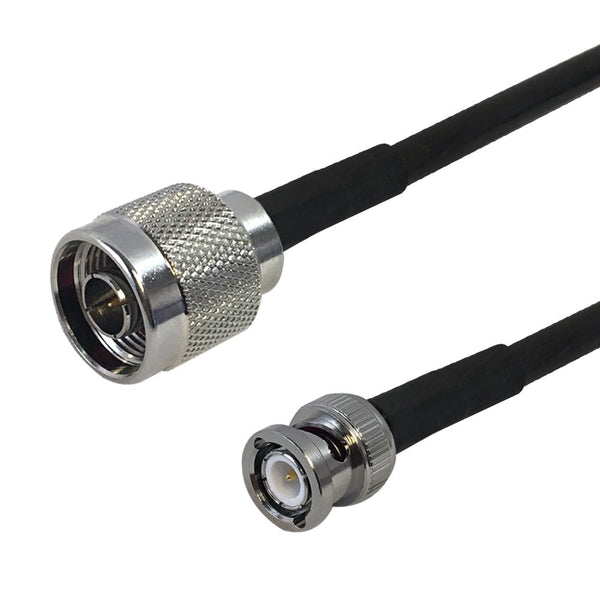 Premium Phantom Cables Times Microwave LMR-240 Ultra Flex N-Type Male to BNC Male Cable