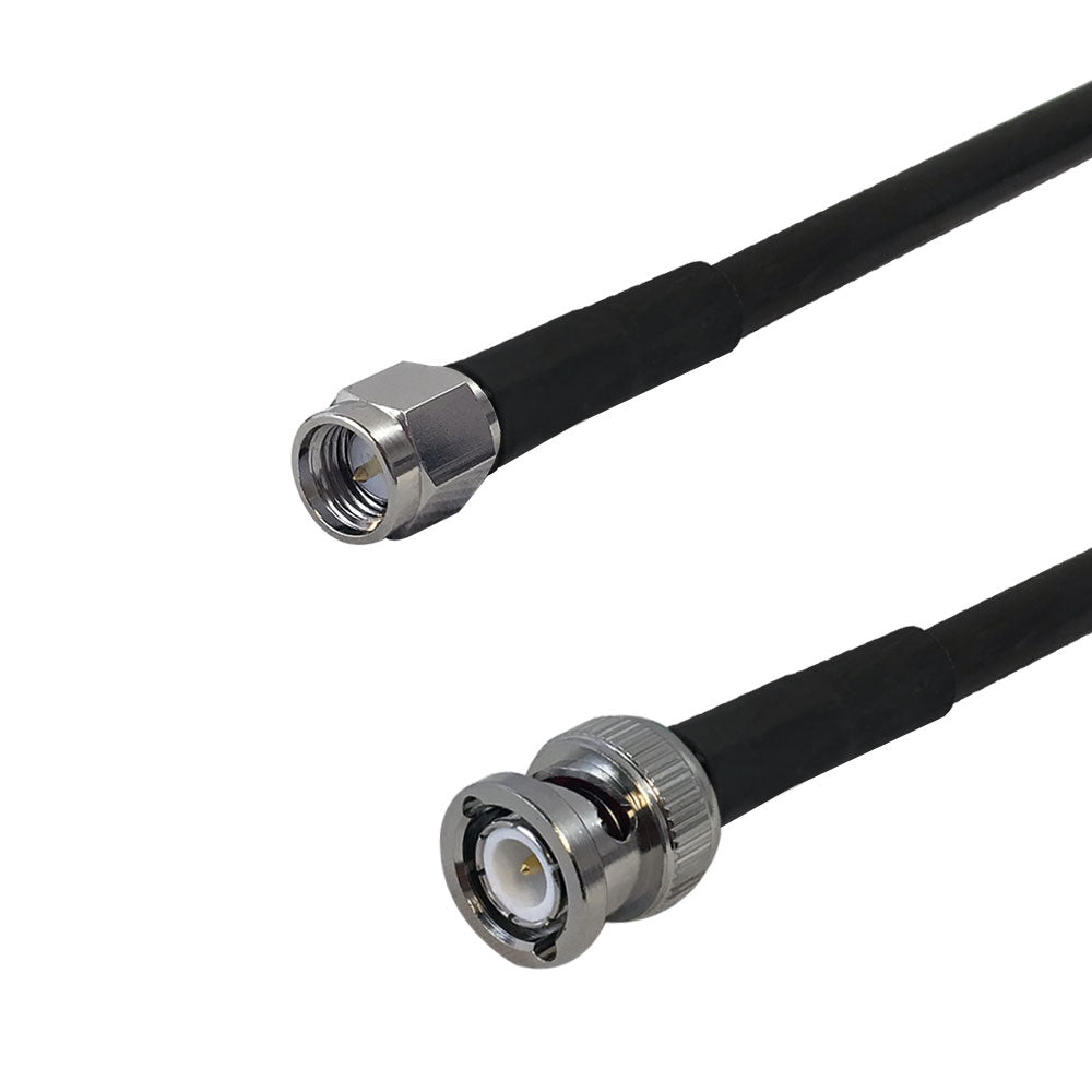 Premium Phantom Cables Times Microwave LMR-240 Ultra Flex SMA Male to BNC Male Cable