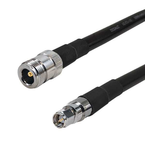 Premium Phantom Cables Times Microwave LMR-400 N-Type Female to SMA Male Cable