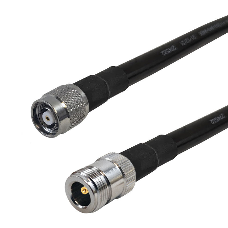 Premium Phantom Cables Times Microwave LMR-400 N-Type Female to TNC-RP (Reverse Polarity) Male Cable