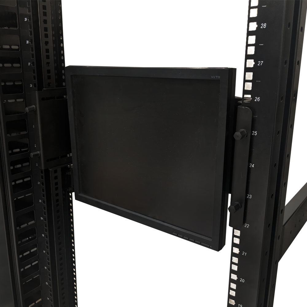 Relay Rack Mobile Monitor Mount for Relay Racks and Cabinets - 19 Inch - Adjustable - 4U