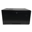 Wall Mount Cabinet 6U x 19.5 inch Usable Depth, Glass Door - Black