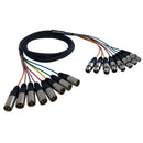 Premium Phantom Cables XLR Male to XLR Female Balanced Analog 8-Channel Snake Cable