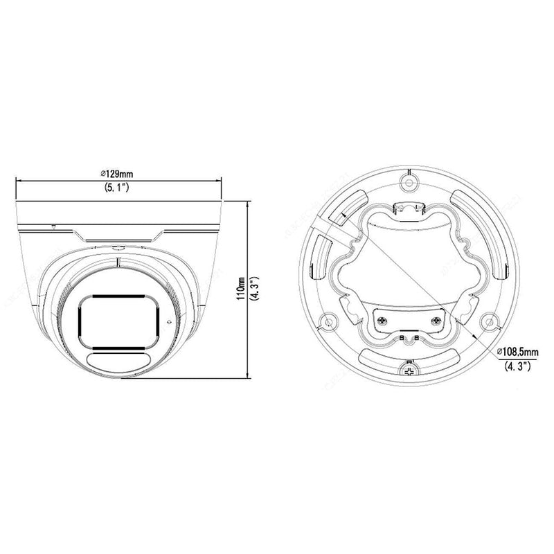 8MP Varifocal Turret IP Camera - 2.8~12mm - Smart IR - IK10 IP67 Rated - White