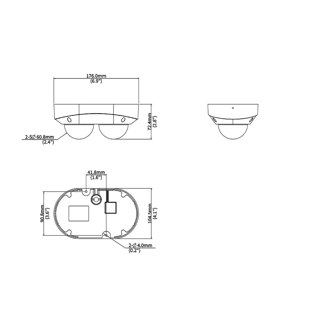 4MP 2x Dome IP Camera - 2.8mm Fixed Lens - WDR - Low Light IR - IK10
