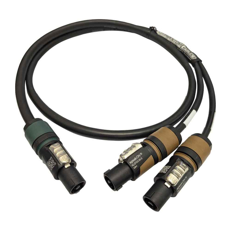 Premium Phantom Cables 4-Pole speakON to 2x 2-Pole speakON Speaker Cable FT4