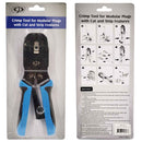 Professional Ratcheting Crimp Tool for Modular Plugs - RJ50, RJ12, RJ11, RJ9 & DEC Plugs - Strip and Cut