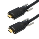 USB 3.1 Type C Male to Type-C Male AOC Drag Chain Cable with Thumbscrews - 10Gbps - 800mA - Black