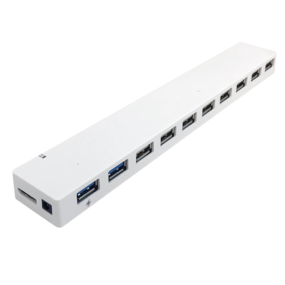 10-Port USB 3.0 Hub (2x USB 3.0, 8x USB 2.0 + Charger) - White