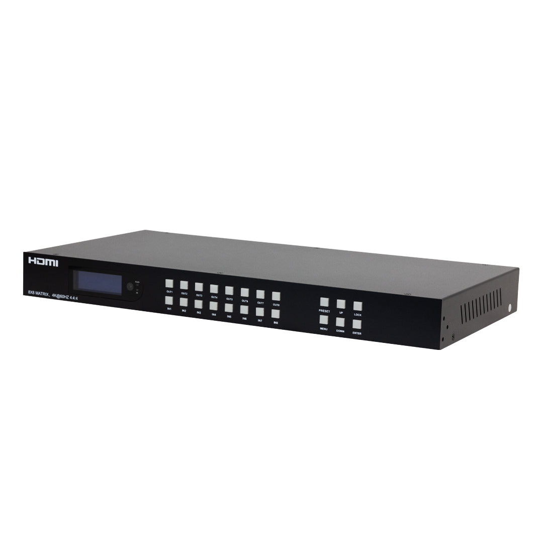 8x8 HDMI Matrix 4K@60Hz - YUV 4:4:4 - 18Gbps - HDCP 2.2 - IR control